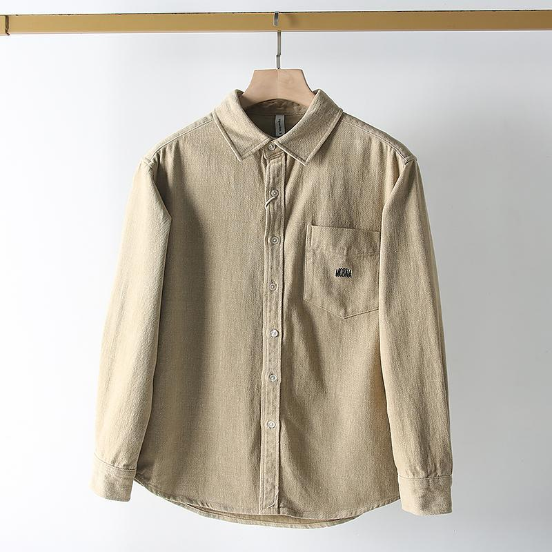Men's Plus Size Brushed Cotton Shirt | Long Sleeve | Fits 88–330 lbs