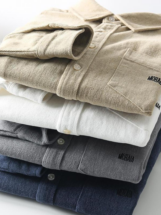 Men's Plus Size Brushed Cotton Shirt | Long Sleeve | Fits 88–330 lbs