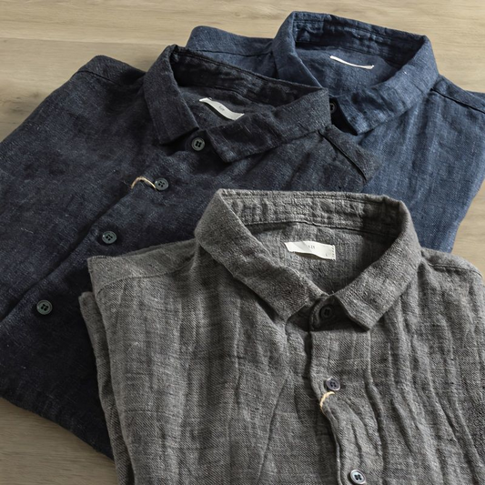 Men’s plus size cotton linen overshirt for 99–220 lbs

Breathable long sleeve big and tall shirt with natural texture

Lightweight layering shirt black grey oversized fit