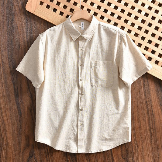 Plus size linen-blend short sleeve shirt for men 99–331 lbs Lightweight wrinkle-free summer shirt big and tall Breathable short sleeve casual shirt for men oversized
