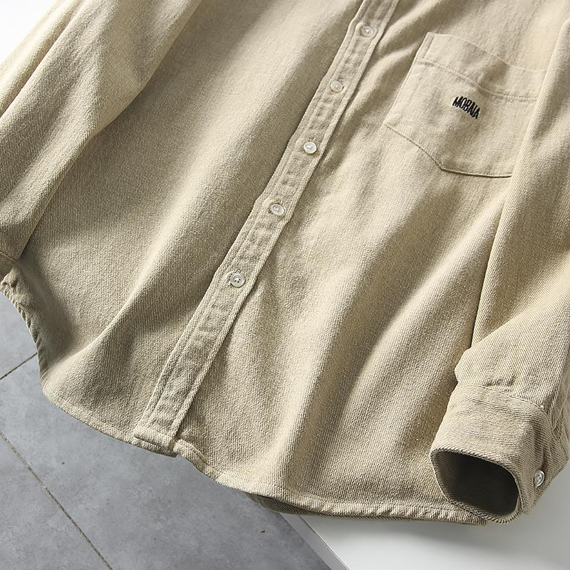 Men's Plus Size Brushed Cotton Shirt | Long Sleeve | Fits 88–330 lbs