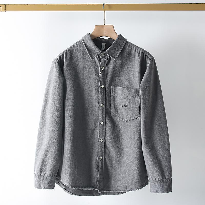 Men's Plus Size Brushed Cotton Shirt | Long Sleeve | Fits 88–330 lbs